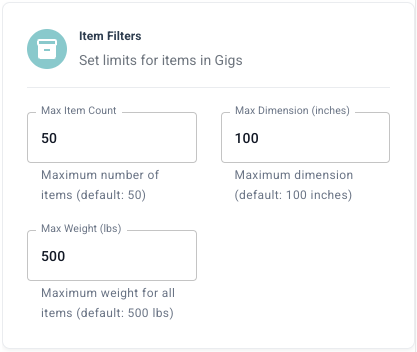 Item Filter Feature